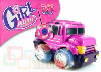 DELUXE BUS różowy / fioletowy - dla dziewczynki - samochód RC (światła, dźwięki, sterowanie radiowe)
