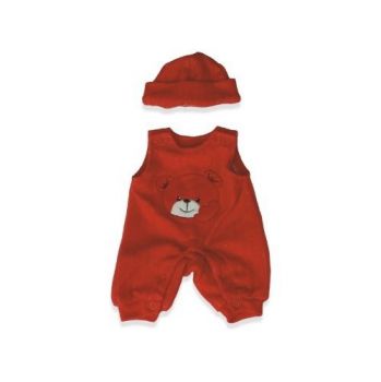 Ubranka dla lalek 40 cm - czerwony śliniaczek z kapeluszem