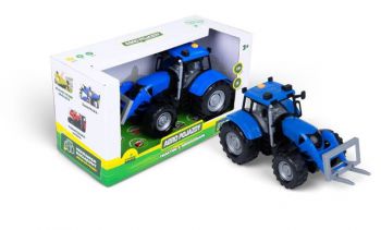 Agro pojazdy - traktor z akcesoriami i- niebieski