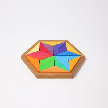 Drewniane puzzle do układania, gwiazda 3+, grimm\'s
