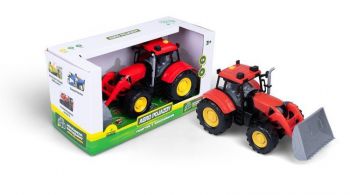 Agro pojazdy - traktor z akcesoriami - czerwony