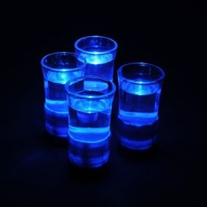 Świecące Kielony - niebieskie kieliszki LED