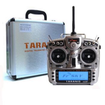 Aparatura FrSky Taranis X9D Plus (Mode 2, telemetria) + odbiornik X8R + aluminiowa walizka